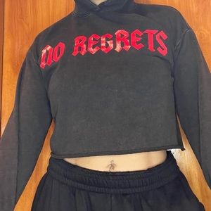 Forever 21 Brown Cropped Hoodie
